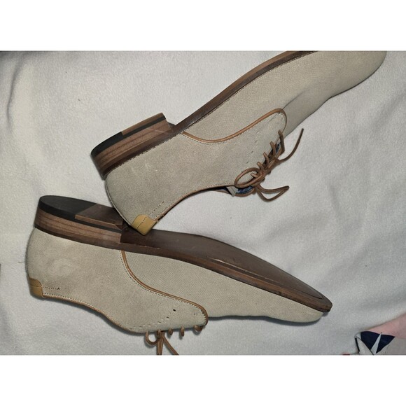 Men’s Johnston & Murphy Sheepskin Lined Suede Oxford Dress Shoes Tan 9.5M NWOT main image 4
